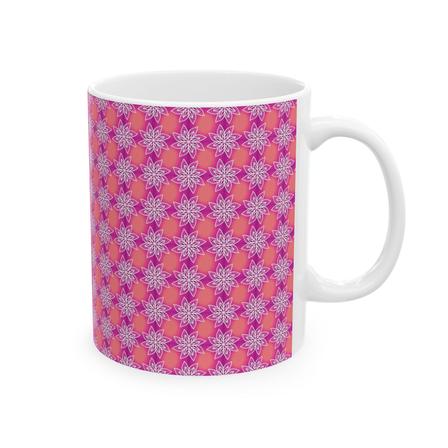 Aesthetic Mandala Pink Pattern Ceramic Mug (11oz)