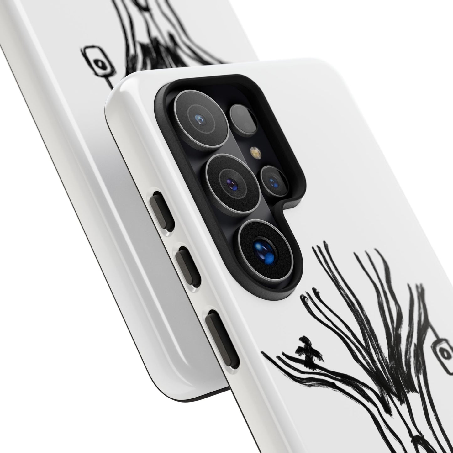 We are a Part of Nature, Monochrome Tree Hardcover Phone Case