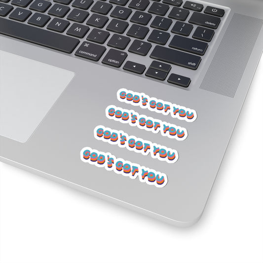 God's Got You Retro Rainbow Kiss-Cut Sticker
