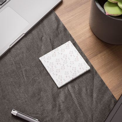 Cute Cat Pattern Post-it Note Pads — Kawaii Kitty Sticky Notes for School, Office & Planning