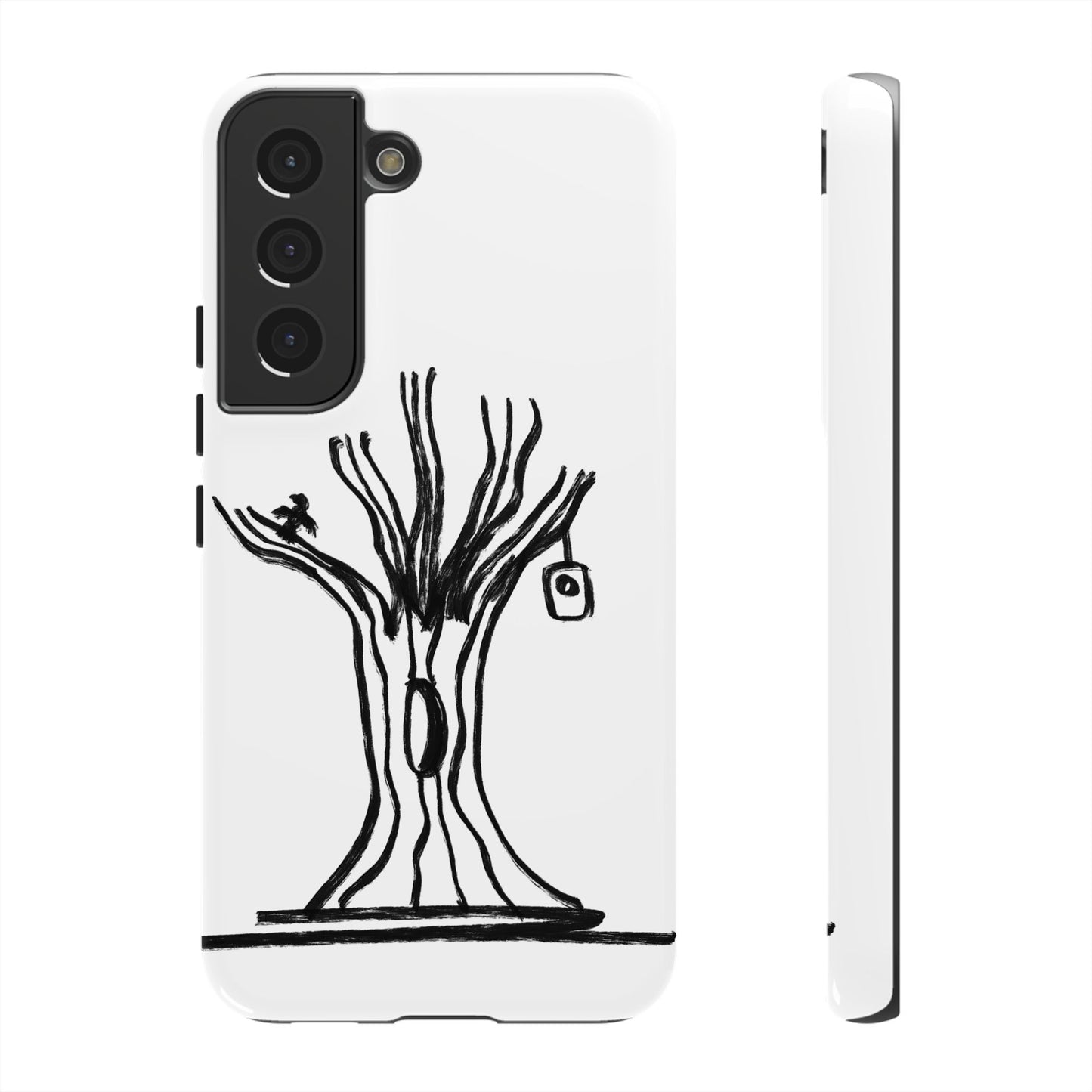 We are a Part of Nature, Monochrome Tree Hardcover Phone Case