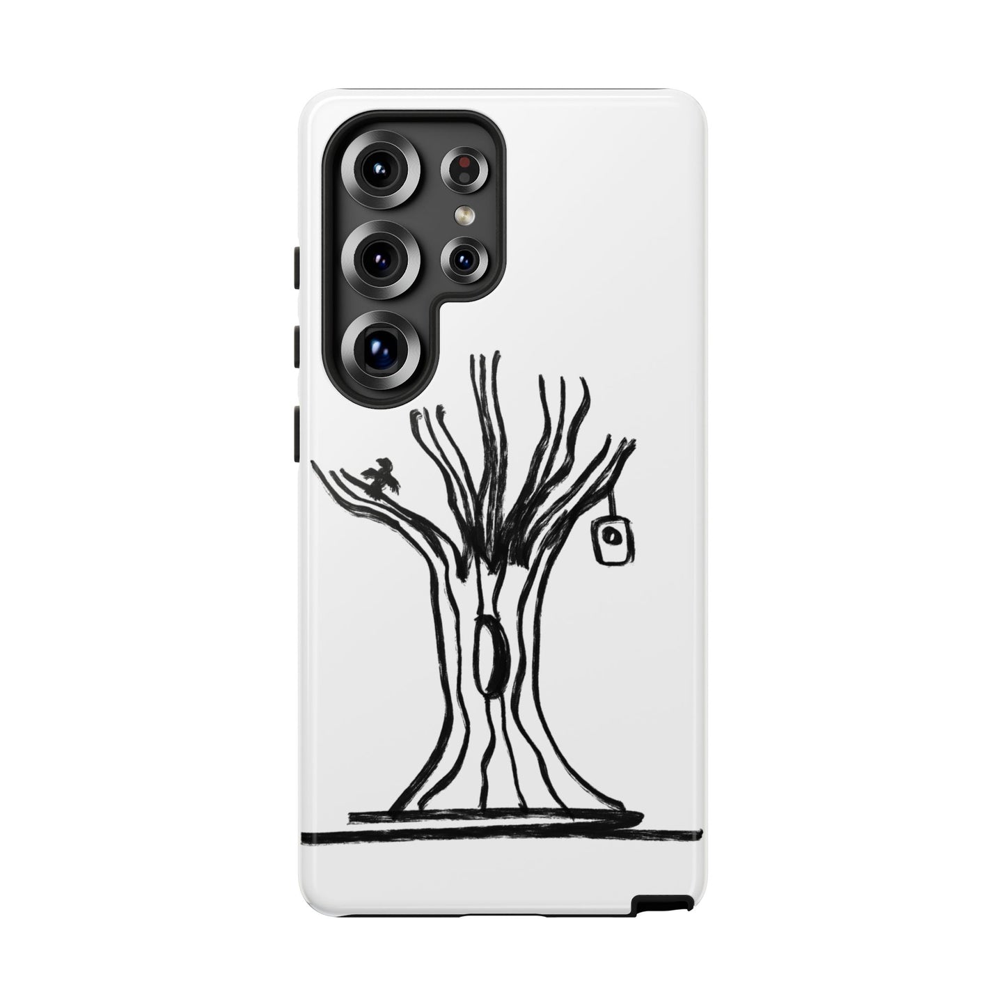 We are a Part of Nature, Monochrome Tree Hardcover Phone Case