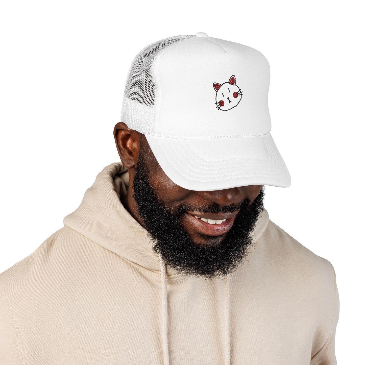 Embroidered Kawaii Cat Trucker Hat