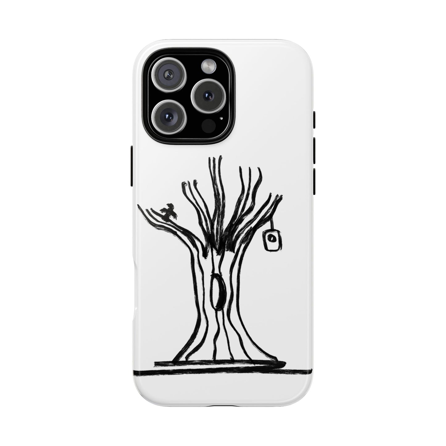 We are a Part of Nature, Monochrome Tree Hardcover Phone Case