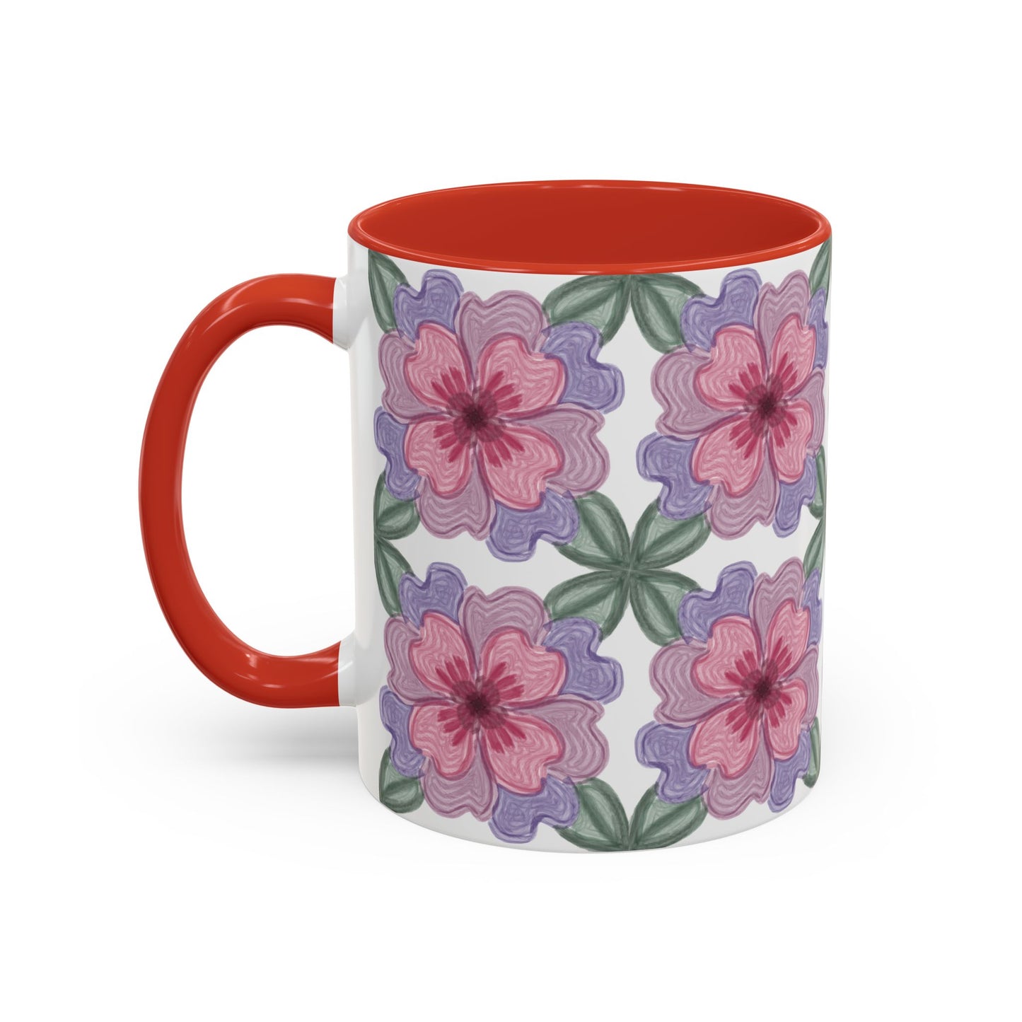 Aesthetic Floral  Ceramic Accent Mug (11oz)