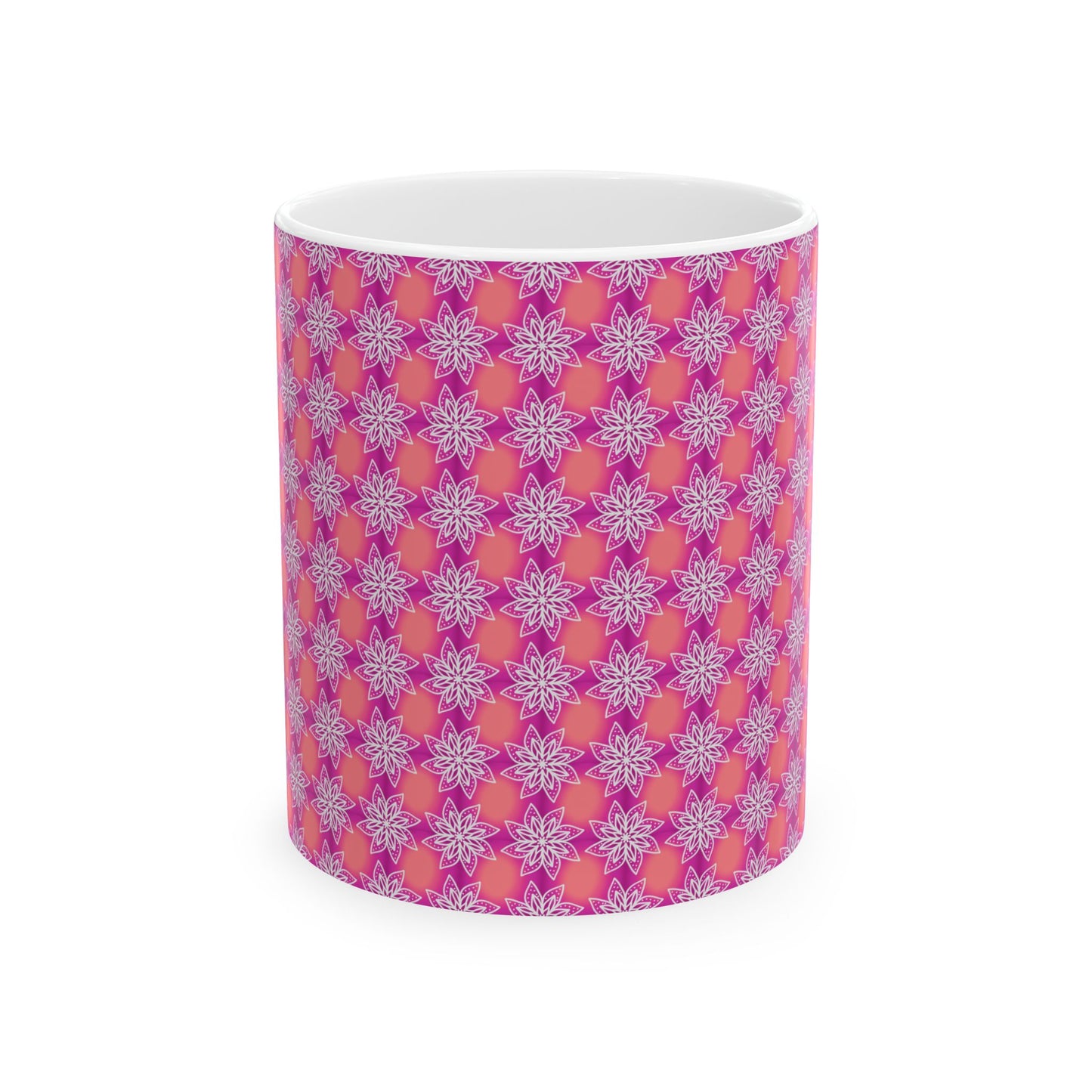 Aesthetic Mandala Pink Pattern Ceramic Mug (11oz)