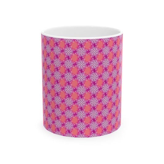 Aesthetic Mandala Pink Pattern Ceramic Mug (11oz)