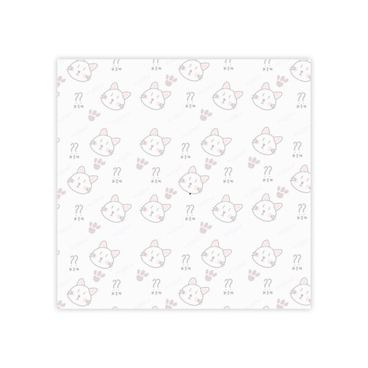 Cute Cat Pattern Post-it Note Pads — Kawaii Kitty Sticky Notes for School, Office & Planning