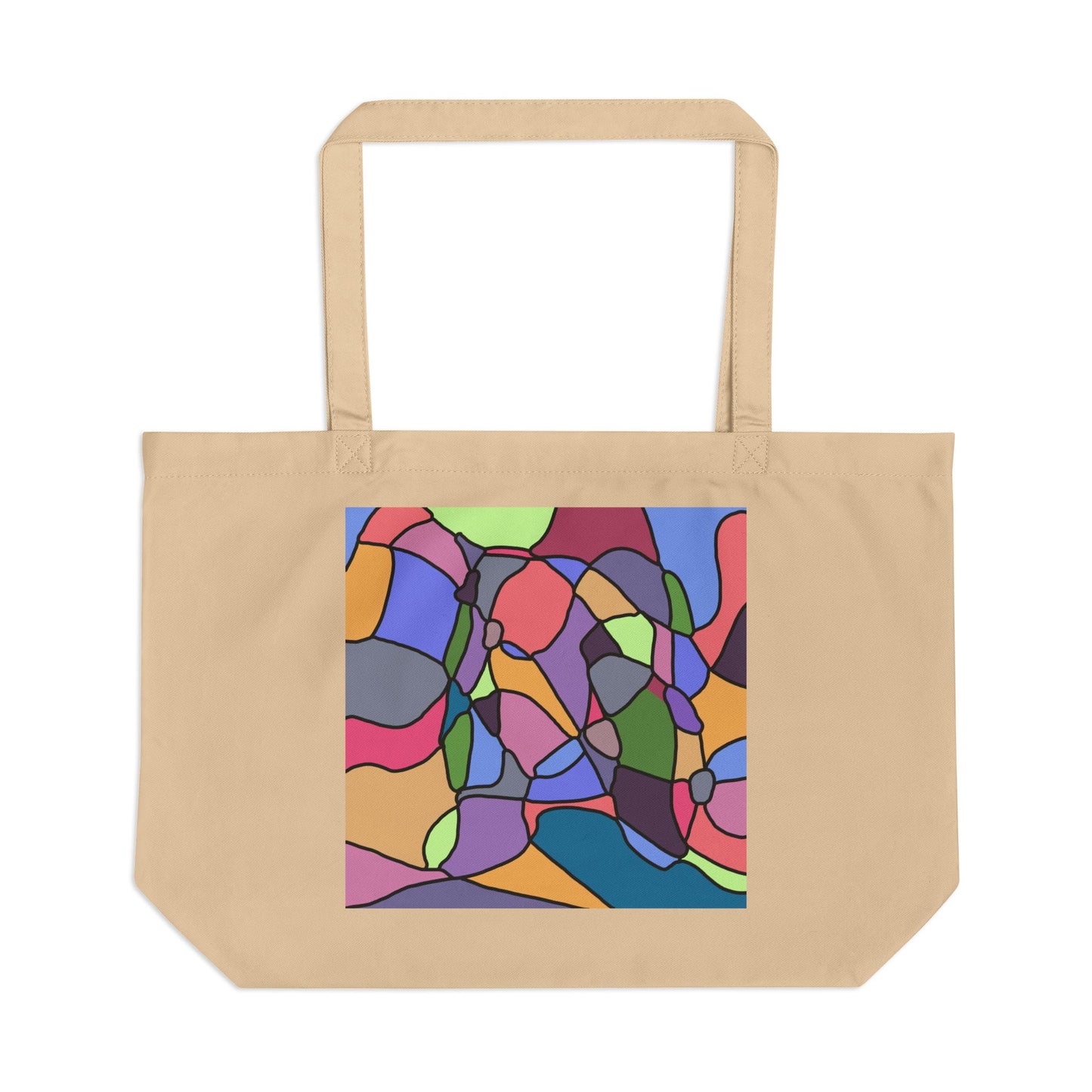 Abstract Color Block Eco Tote Bag (Art Therapy Design 1)