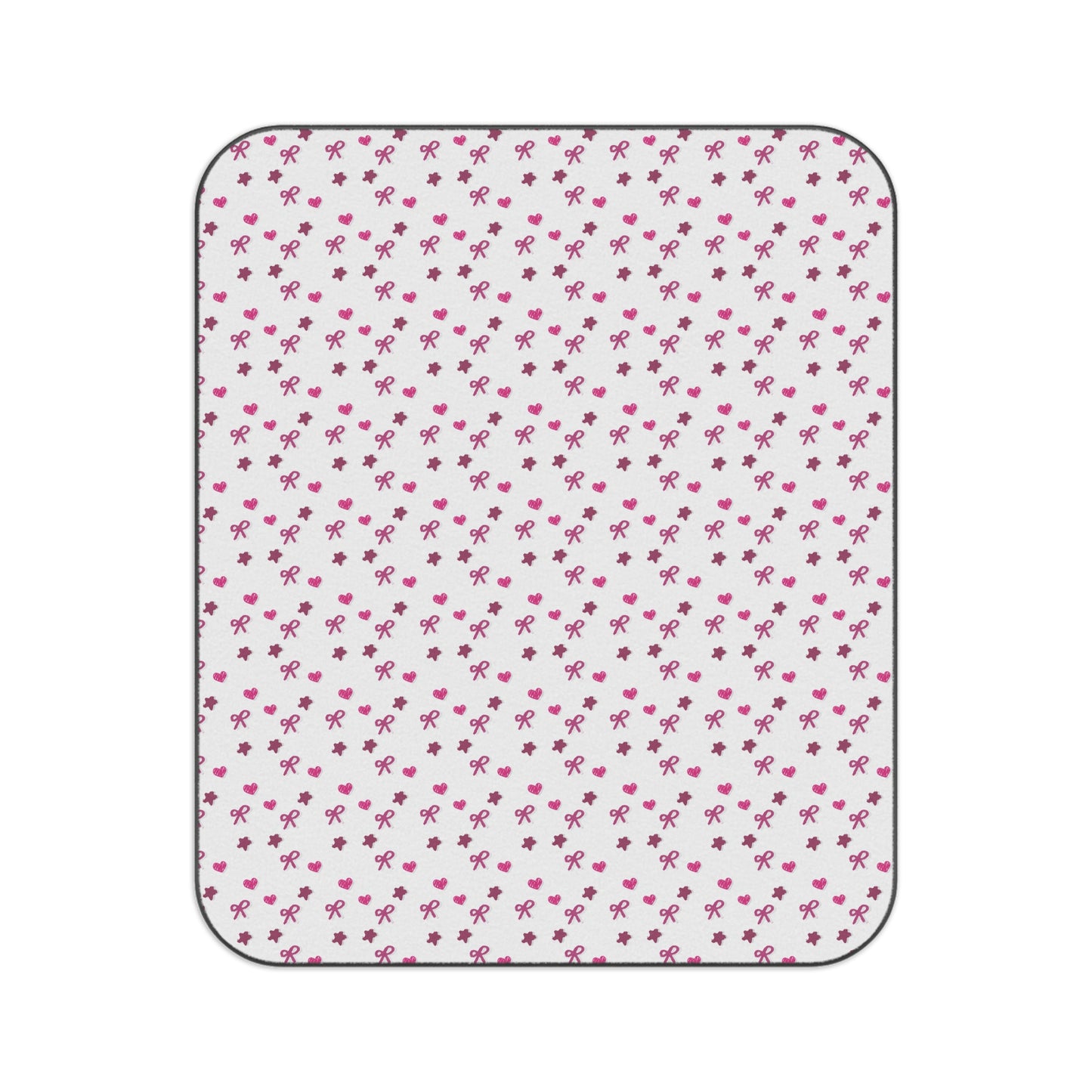 Pink Coquette Star Heart Lightweight Waterproof Picnic Blanket