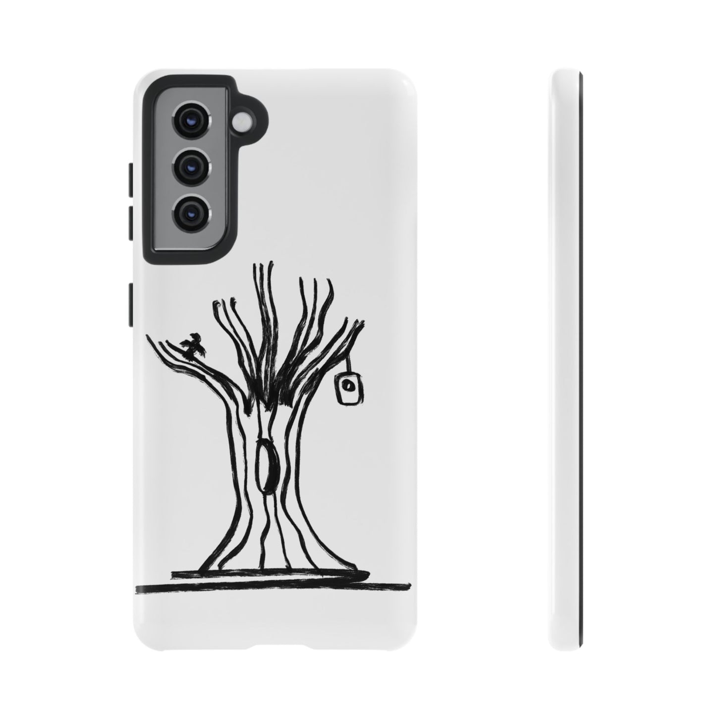 We are a Part of Nature, Monochrome Tree Hardcover Phone Case