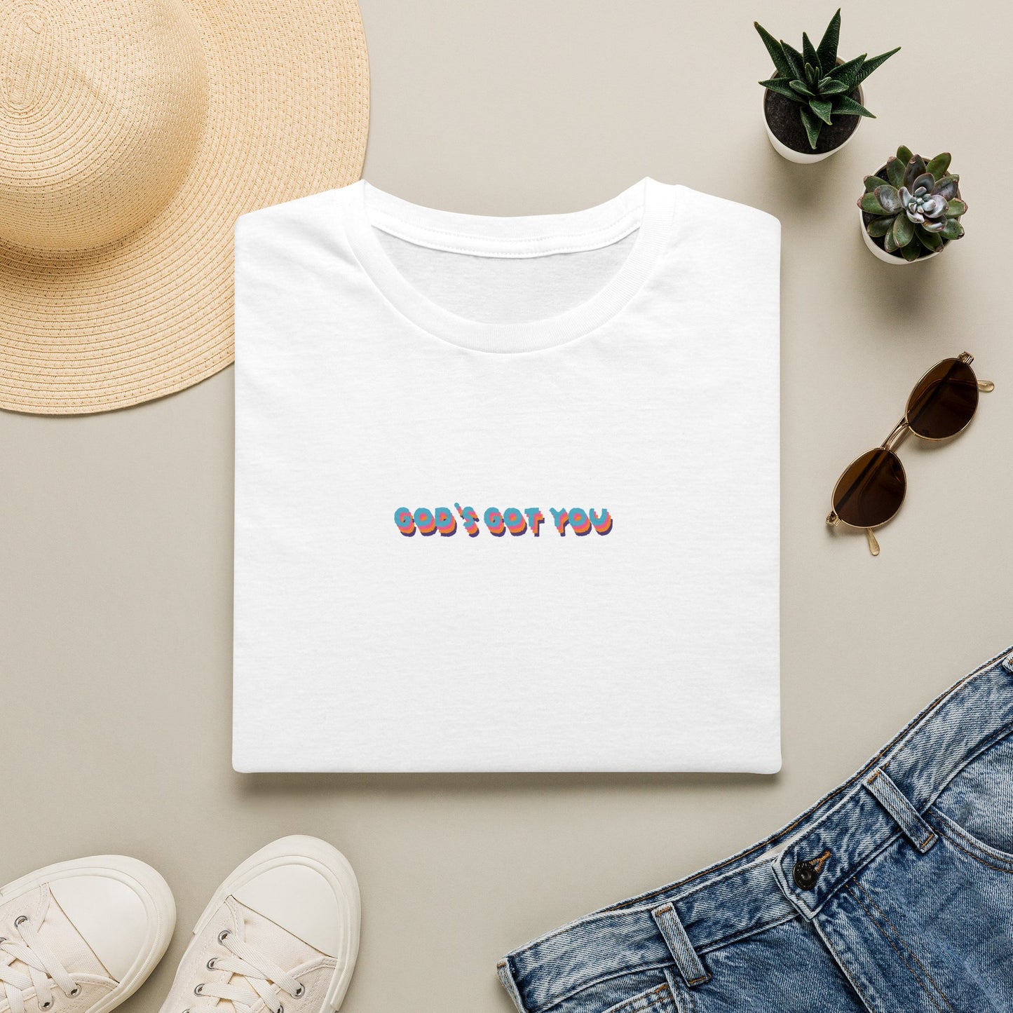 God's Got Us Unisex Aesthetic Lightweight Crew-neck Tee