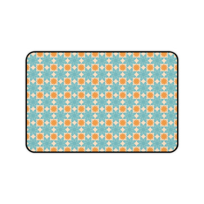 Orange & Blue Floral Aesthetic Desk Mat