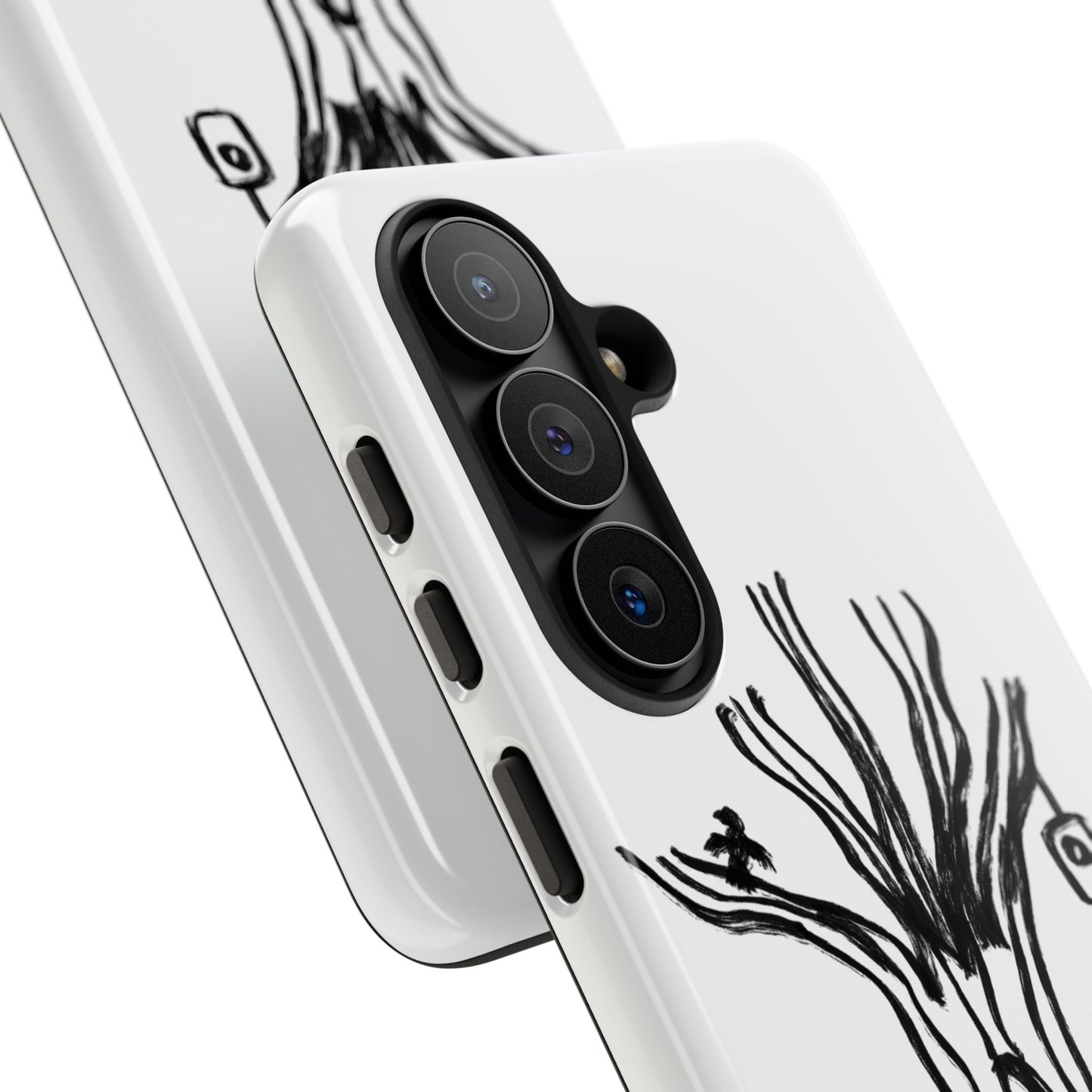We are a Part of Nature, Monochrome Tree Hardcover Phone Case