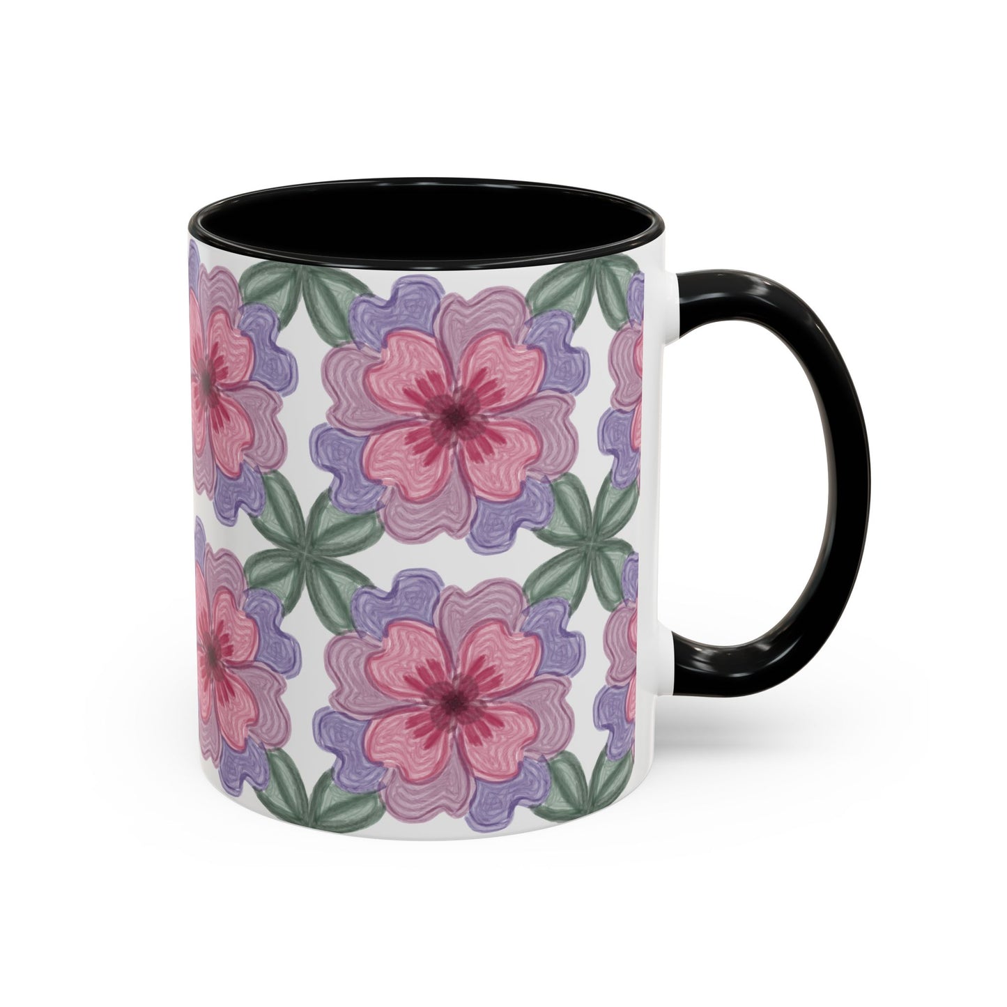 Aesthetic Floral  Ceramic Accent Mug (11oz)