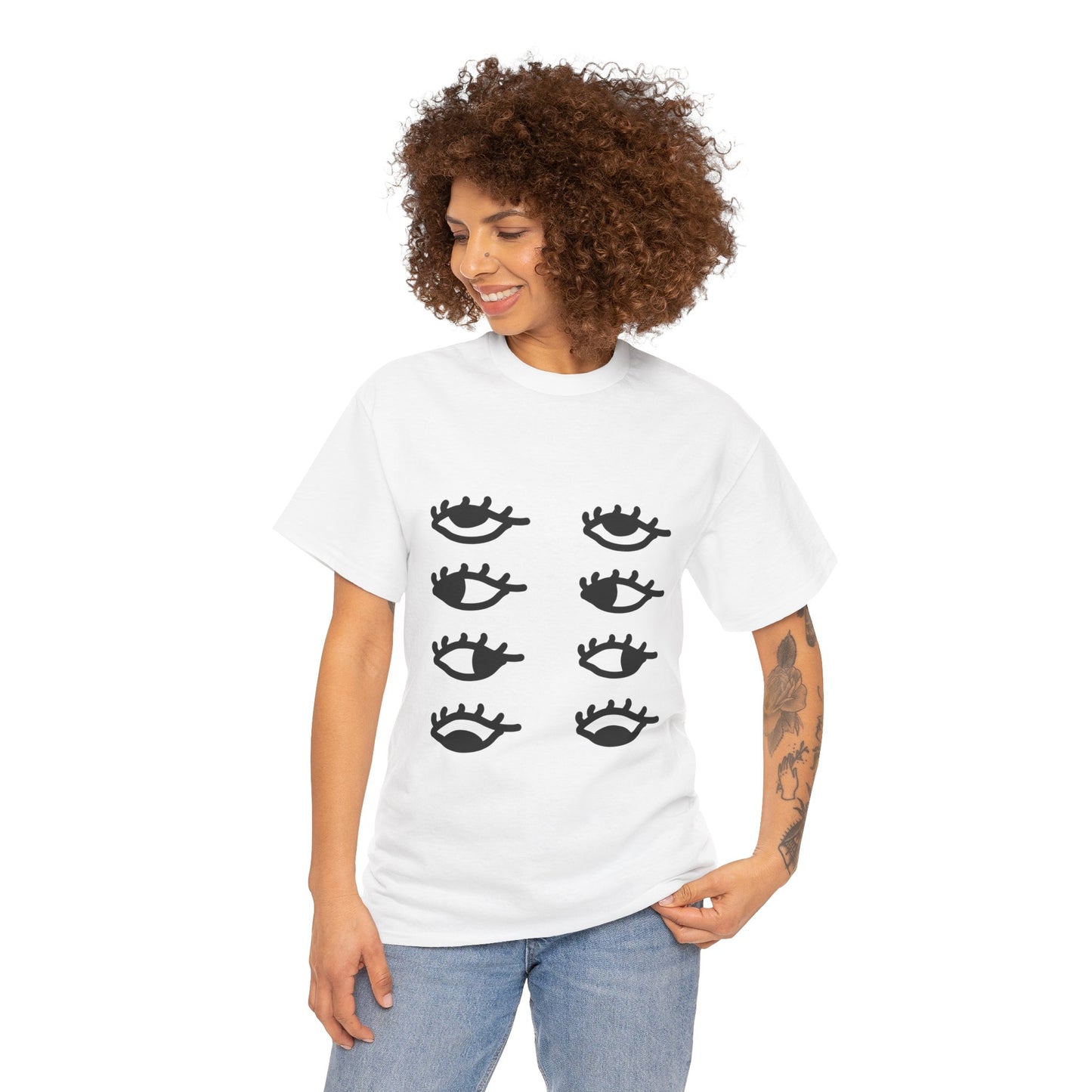 All Eyes on You Minimalist Monochrome Unisex Cotton Tee