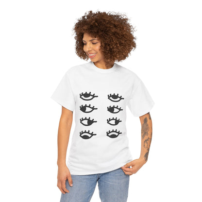 All Eyes on You Minimalist Monochrome Unisex Cotton Tee