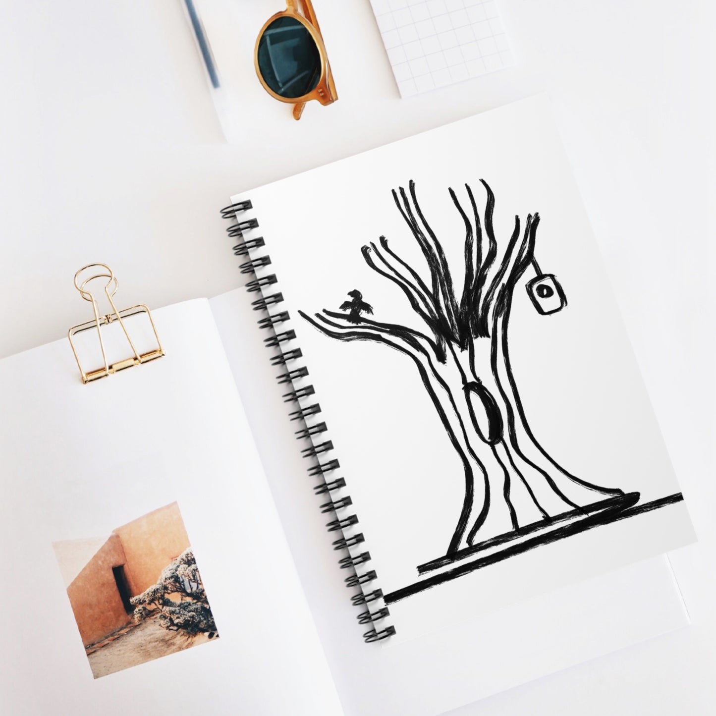 We are a Part of Nature, Monochrome Tree Spiral Notebook (Ruled Line)