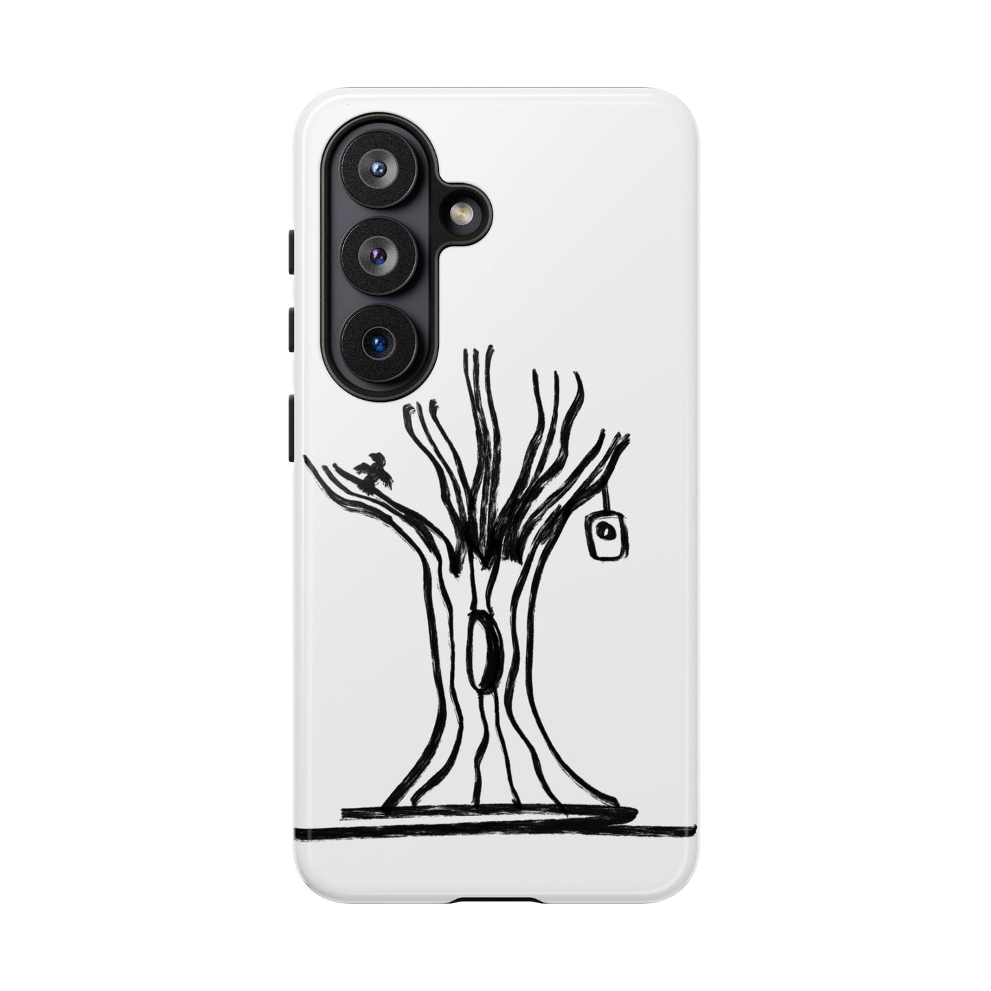 We are a Part of Nature, Monochrome Tree Hardcover Phone Case
