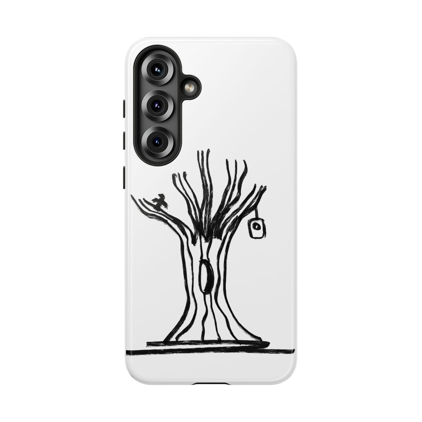 We are a Part of Nature, Monochrome Tree Hardcover Phone Case