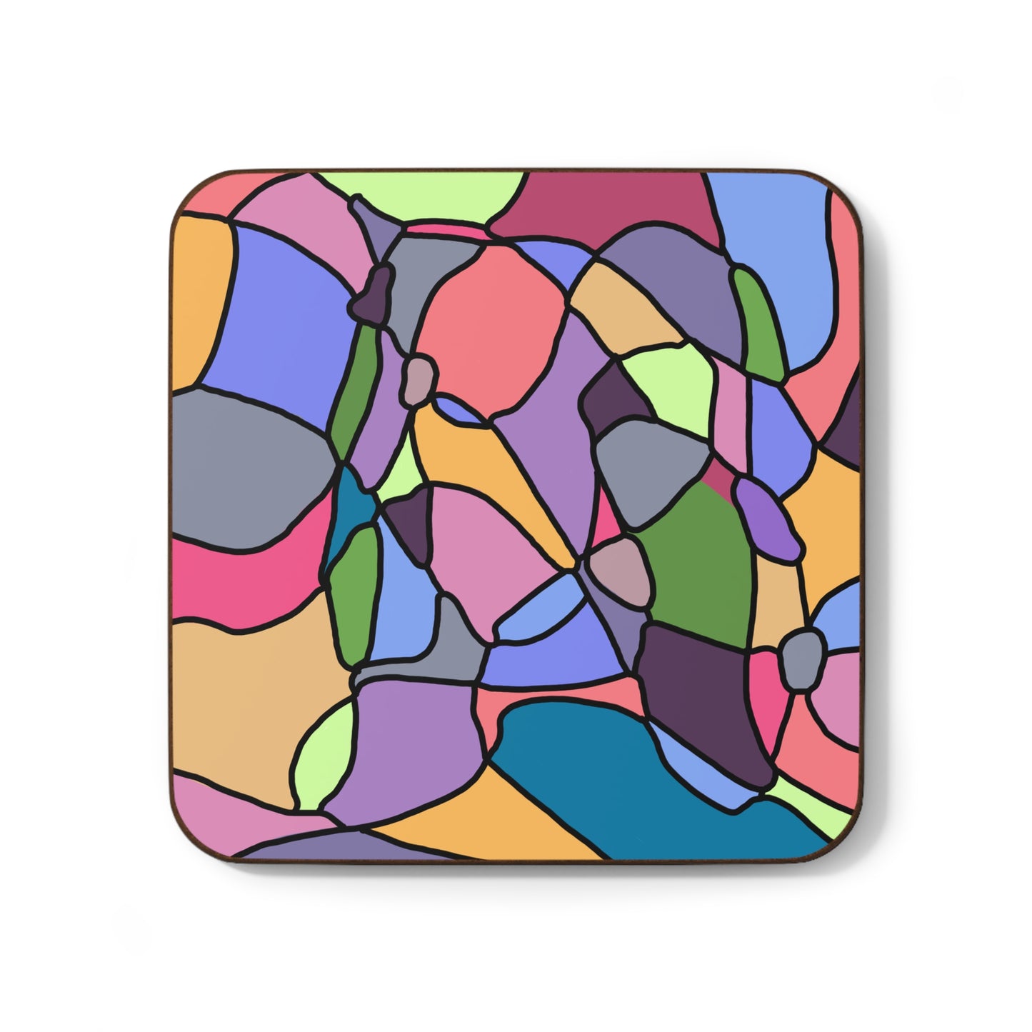 Abstract Color Block Hardboard Coaster (Art Therapy Design 1)