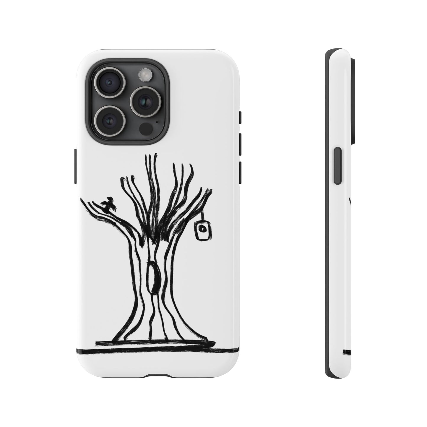 We are a Part of Nature, Monochrome Tree Hardcover Phone Case