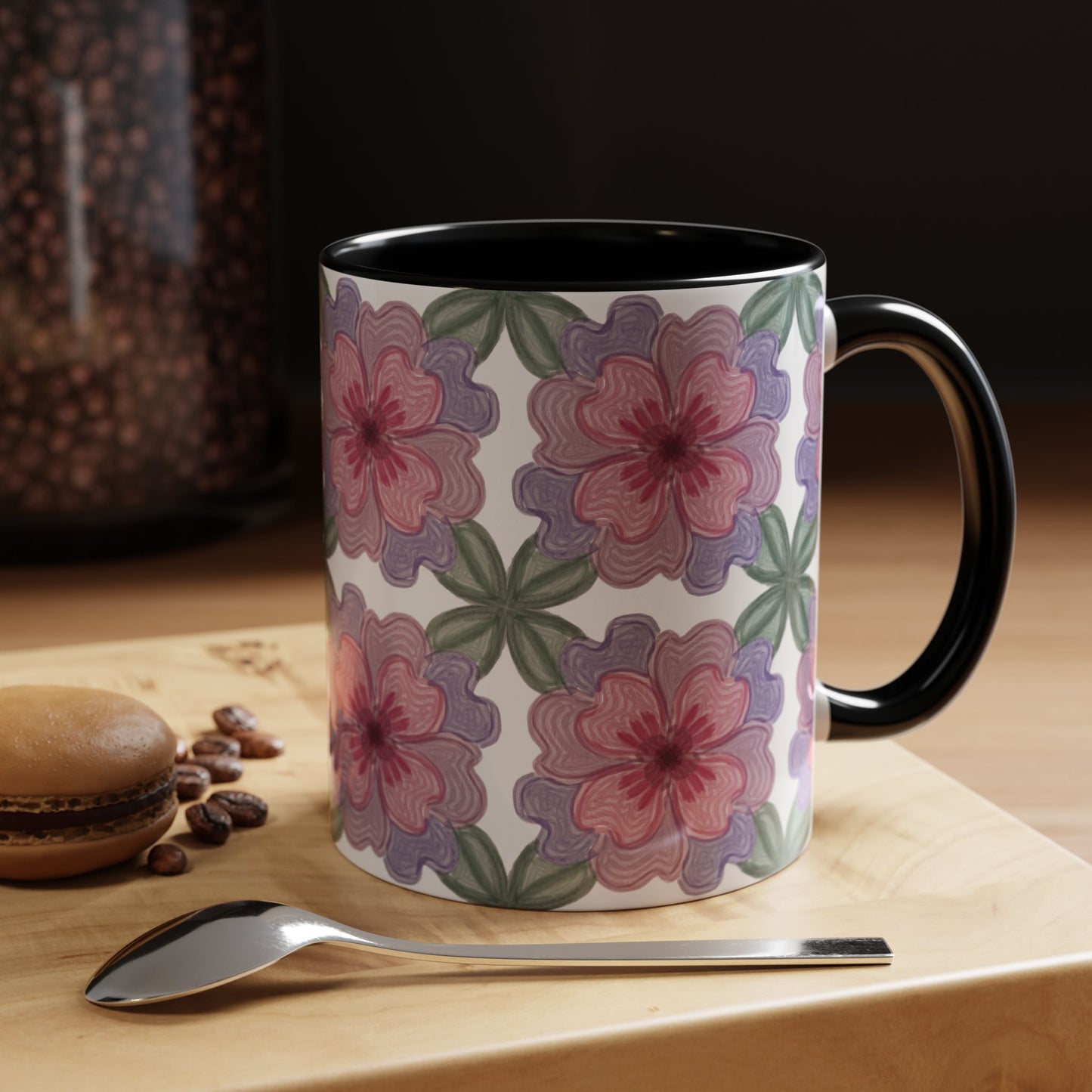 Aesthetic Floral  Ceramic Accent Mug (11oz)