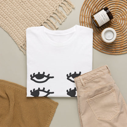 All Eyes on You Minimalist Monochrome Unisex Cotton Tee