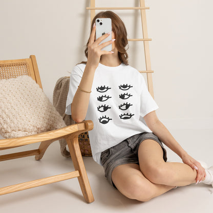 All Eyes on You Minimalist Monochrome Unisex Cotton Tee