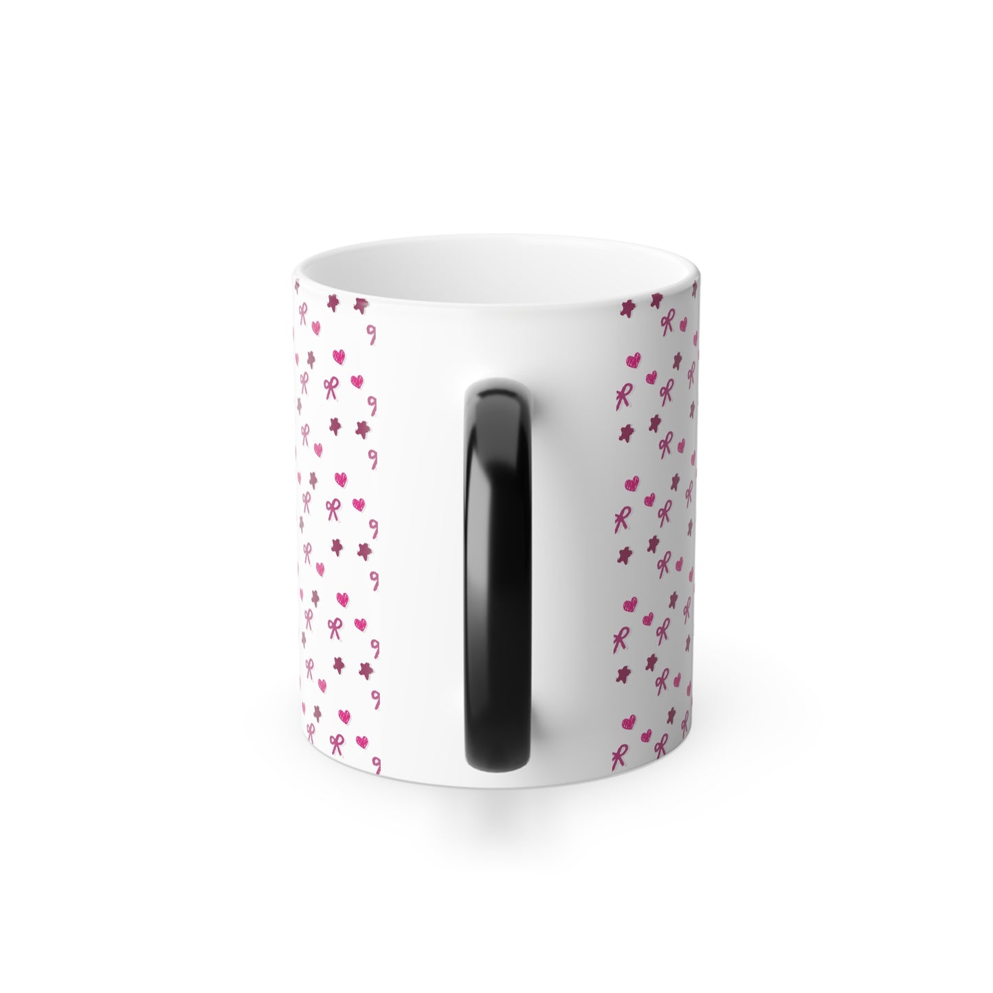 Pink Bow Heart Star Pattern Color-Changing Mug (11oz)