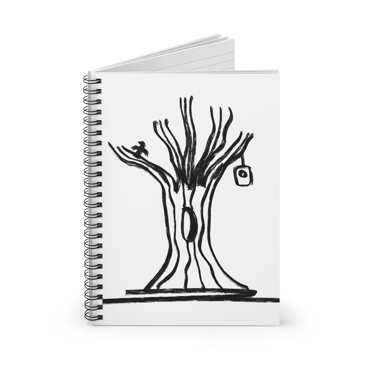 We are a Part of Nature, Monochrome Tree Spiral Notebook (Ruled Line)