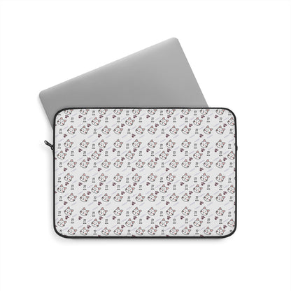 Cute Cat Pattern Laptop Sleeve – White Kitty Print Protective Cover