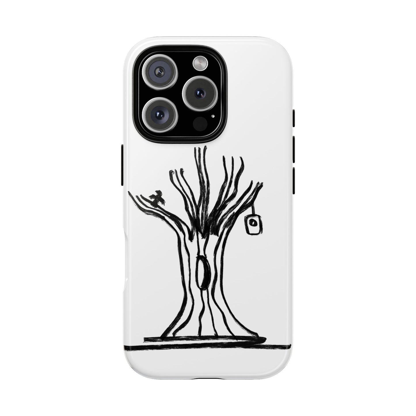 We are a Part of Nature, Monochrome Tree Hardcover Phone Case