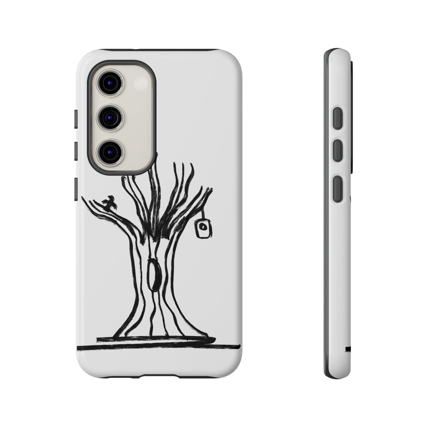 We are a Part of Nature, Monochrome Tree Hardcover Phone Case