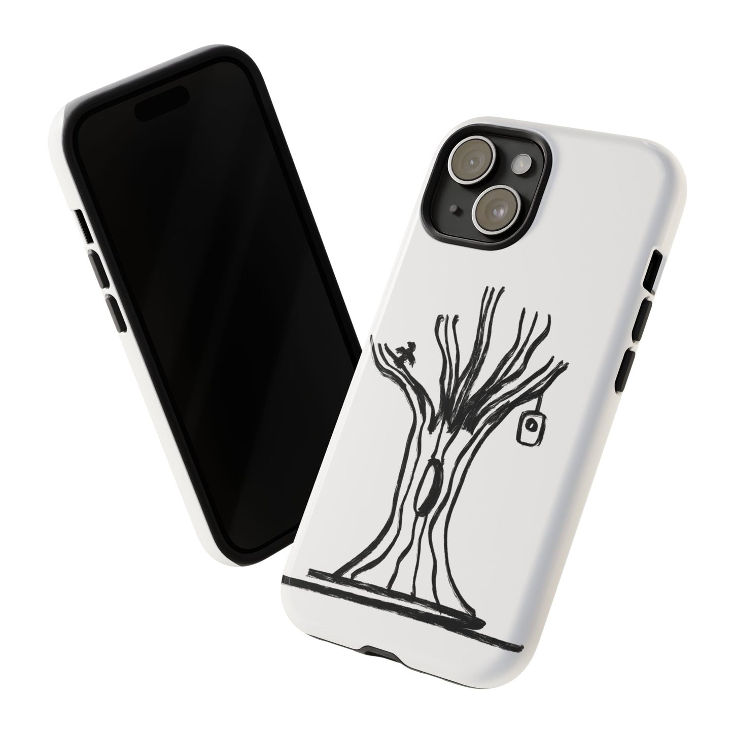 We are a Part of Nature, Monochrome Tree Hardcover Phone Case
