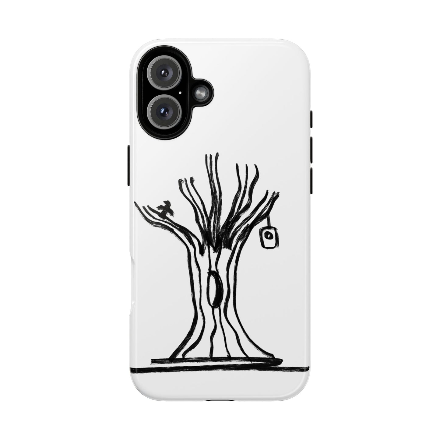 We are a Part of Nature, Monochrome Tree Hardcover Phone Case