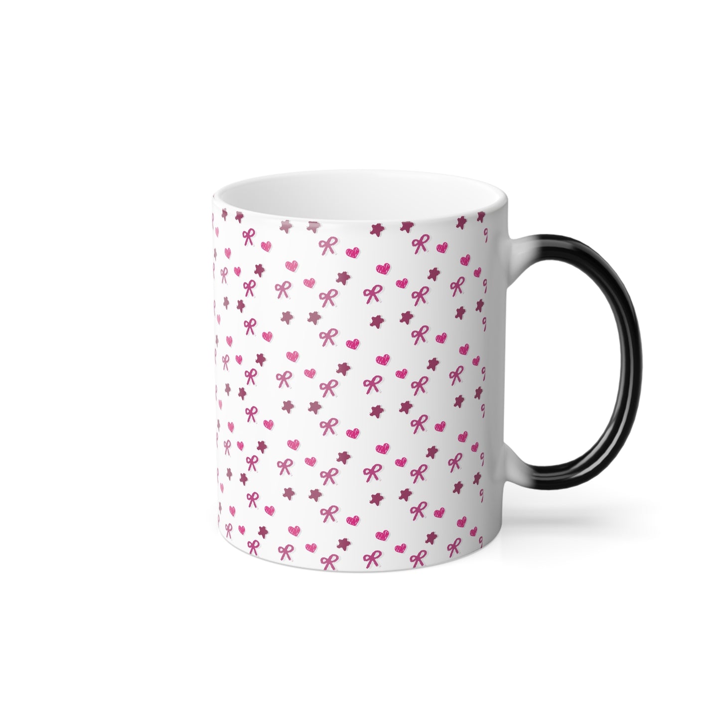 Pink Bow Heart Star Pattern Color-Changing Mug (11oz)