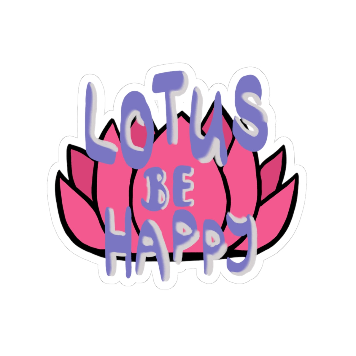 Lotus Be Happy Whimsical Kiss-Cut Sticker