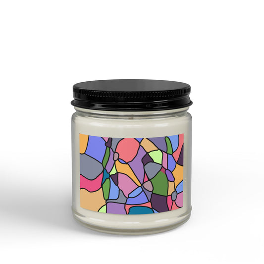 Abstract Color Block New Day Scented Jar Candle, 4oz & 9oz (Art Therapy Design 1)