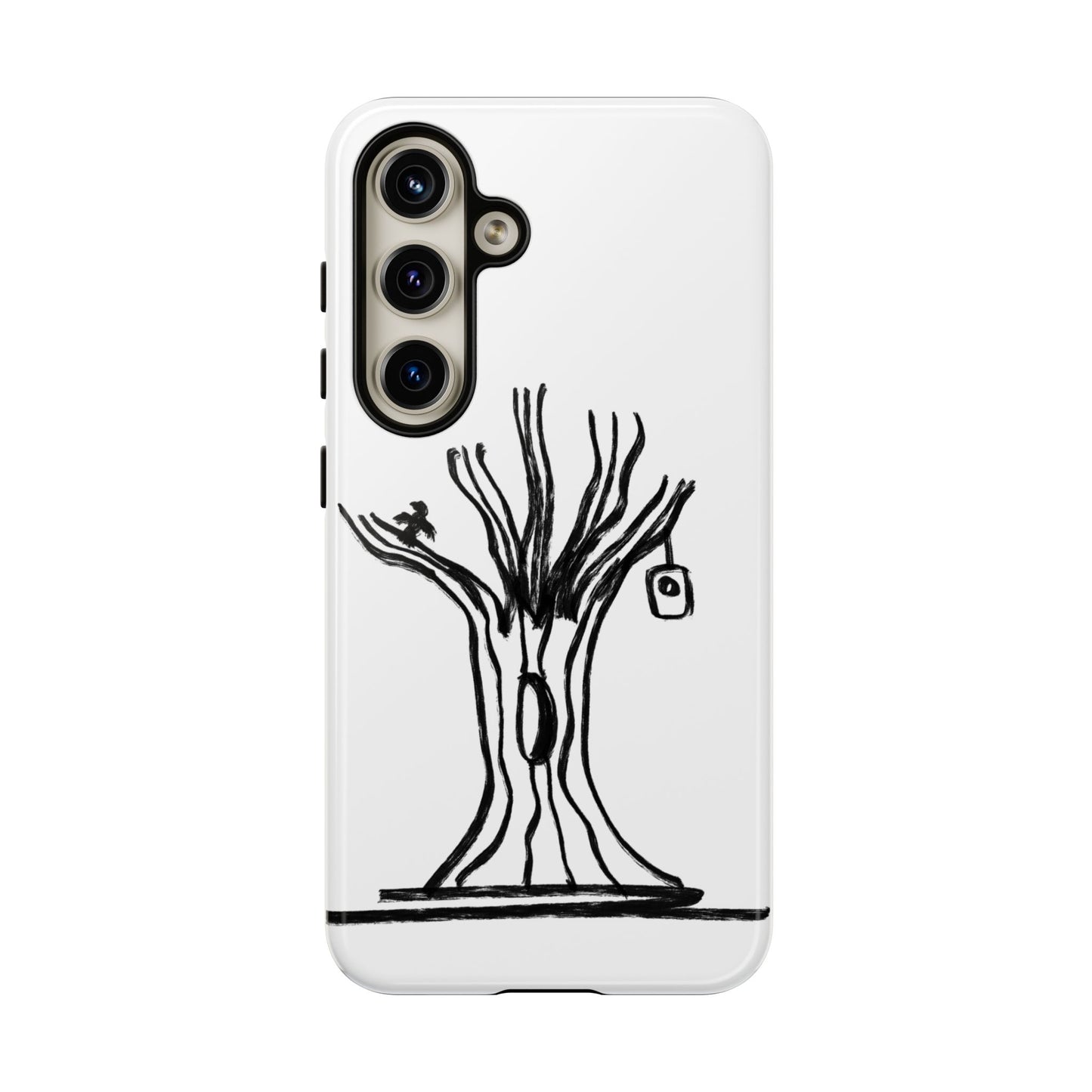 We are a Part of Nature, Monochrome Tree Hardcover Phone Case