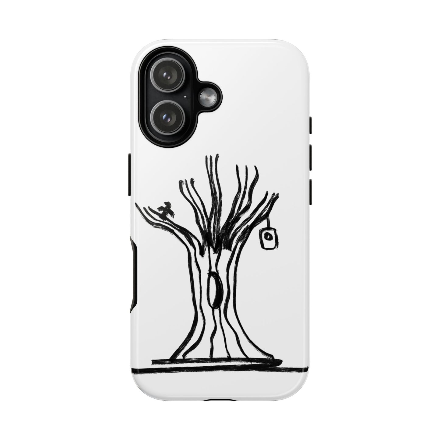 We are a Part of Nature, Monochrome Tree Hardcover Phone Case