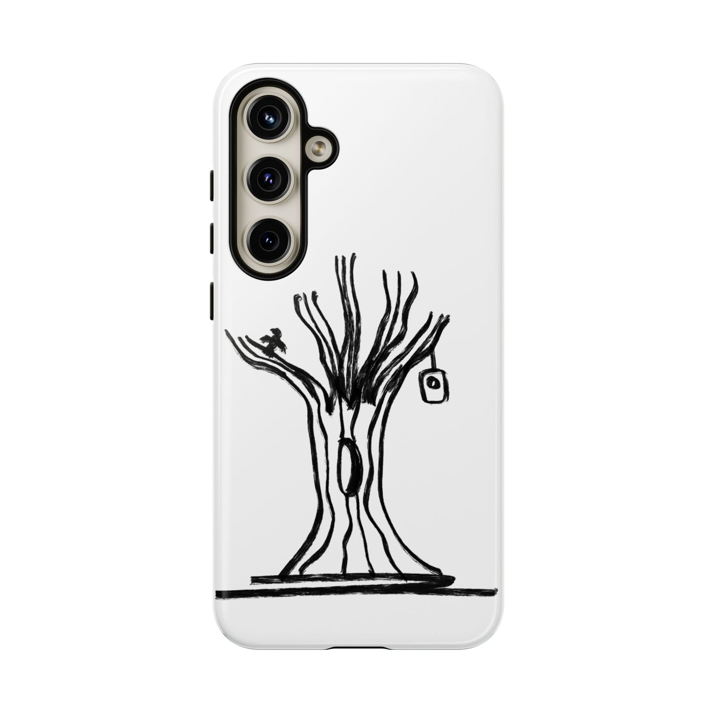 We are a Part of Nature, Monochrome Tree Hardcover Phone Case