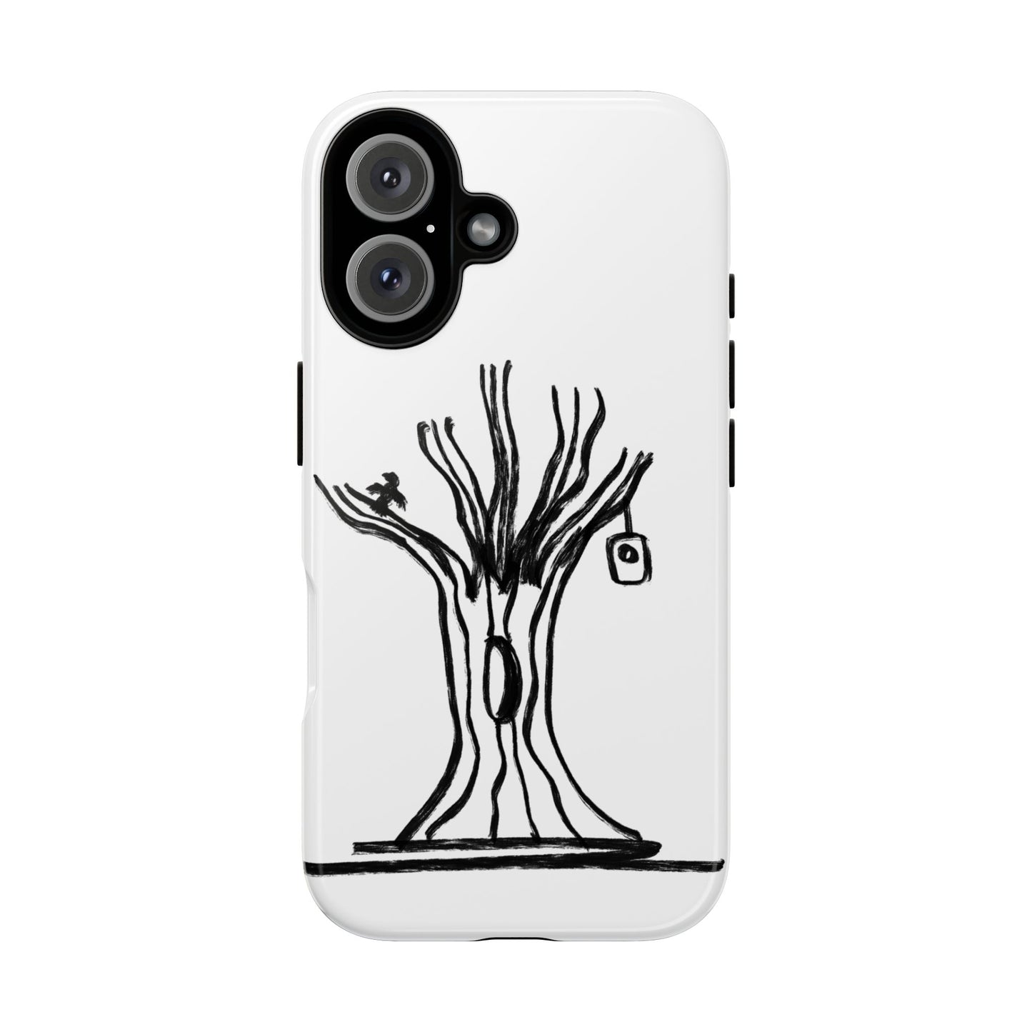 We are a Part of Nature, Monochrome Tree Hardcover Phone Case