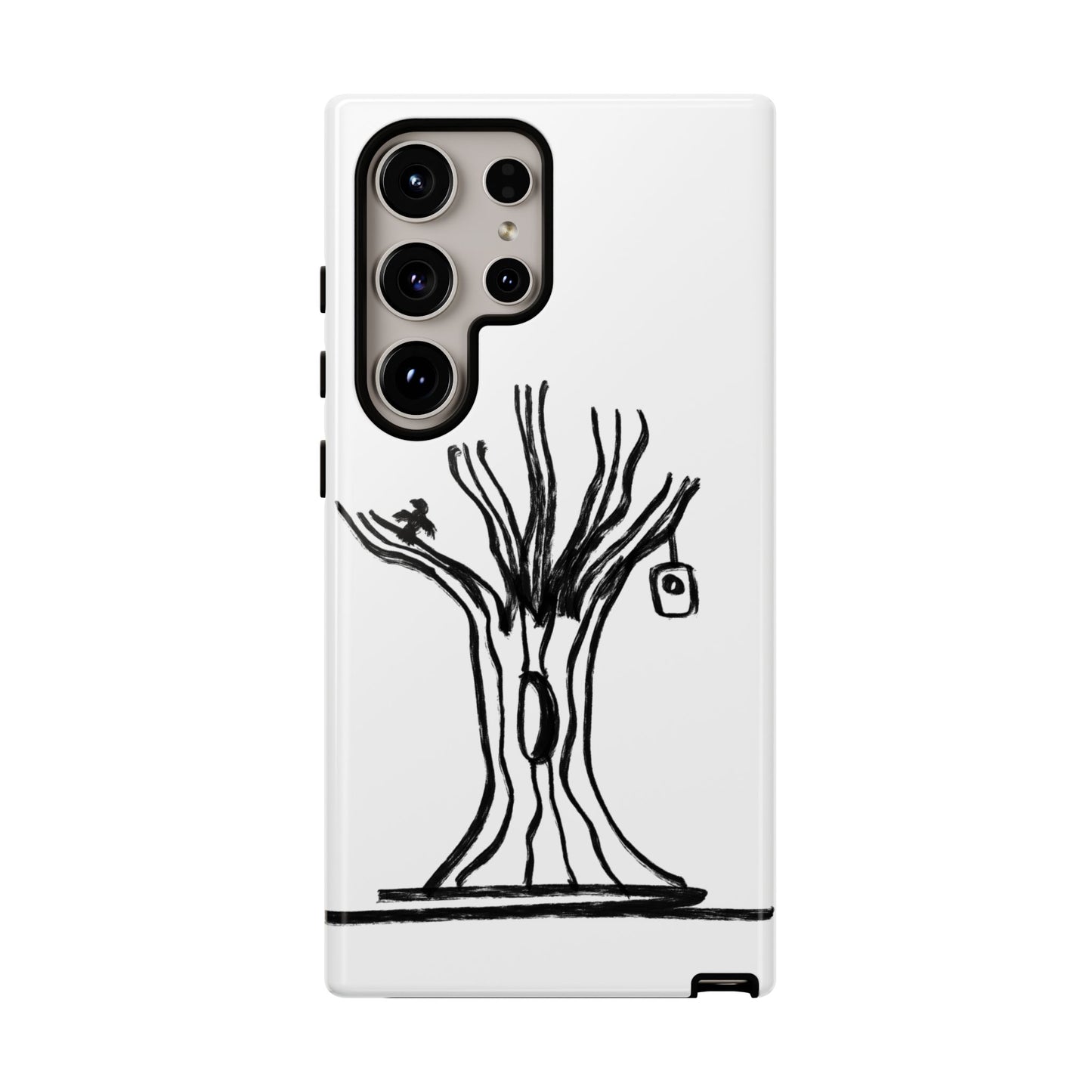 We are a Part of Nature, Monochrome Tree Hardcover Phone Case