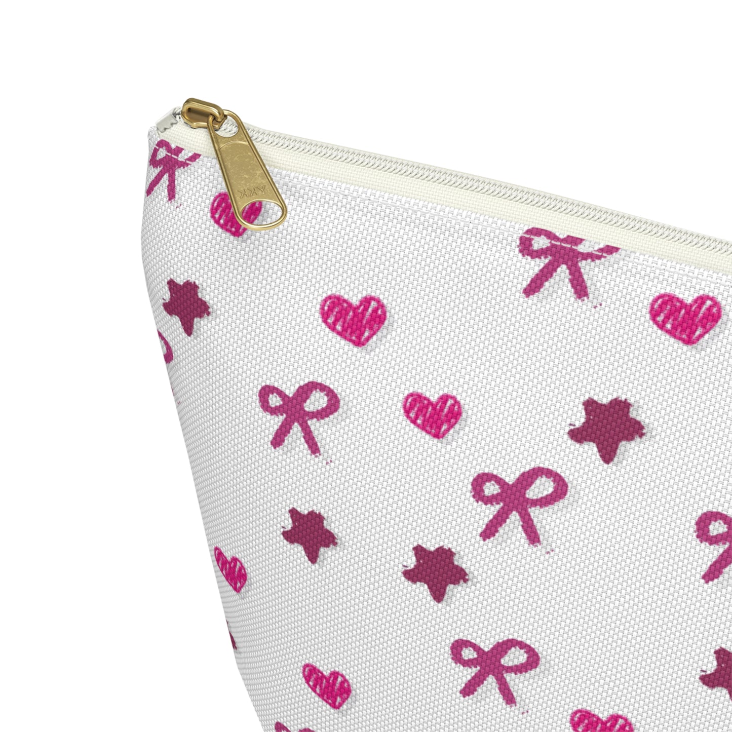 Pink Bows Hearts and Stars Accessory T-Bottom Pouch