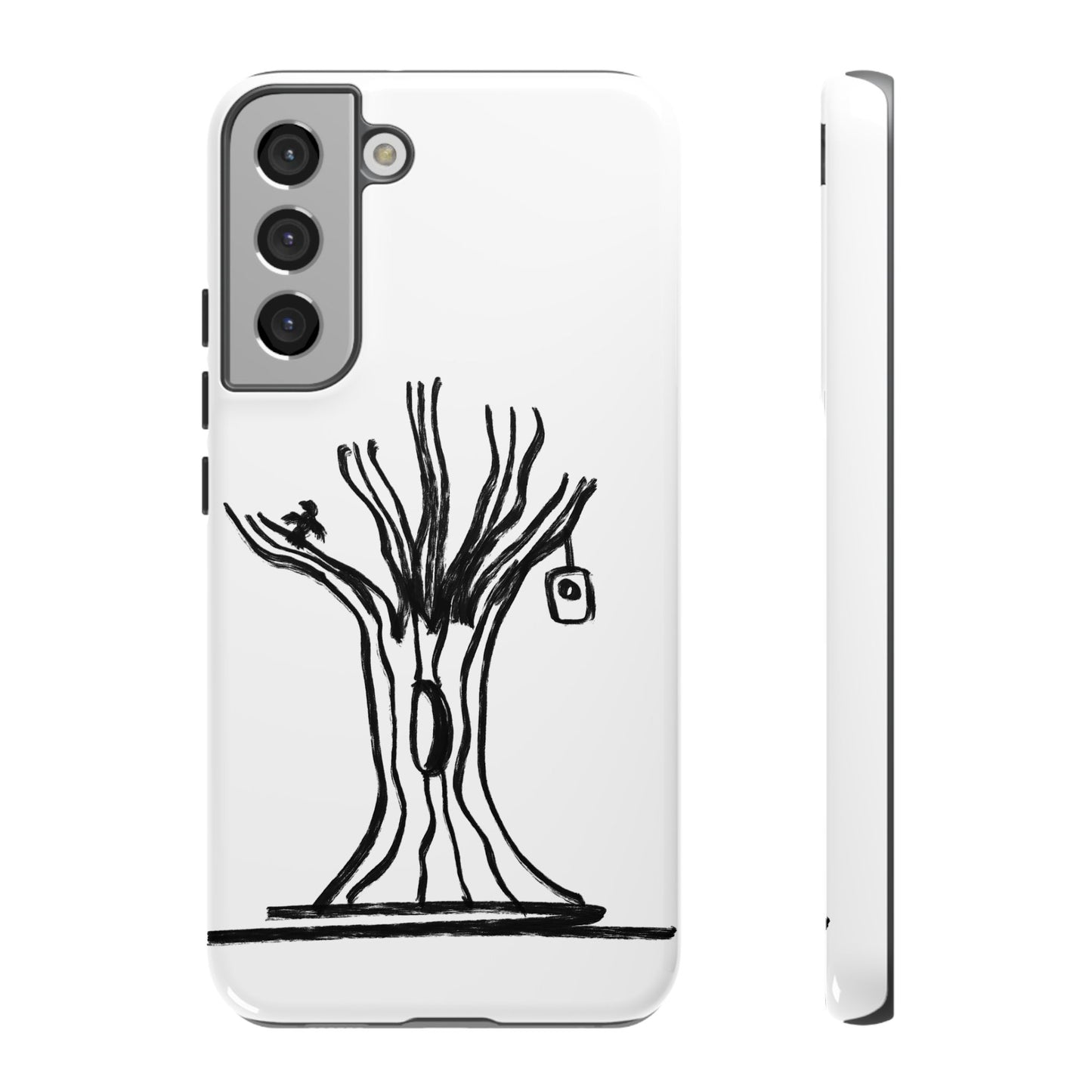 We are a Part of Nature, Monochrome Tree Hardcover Phone Case