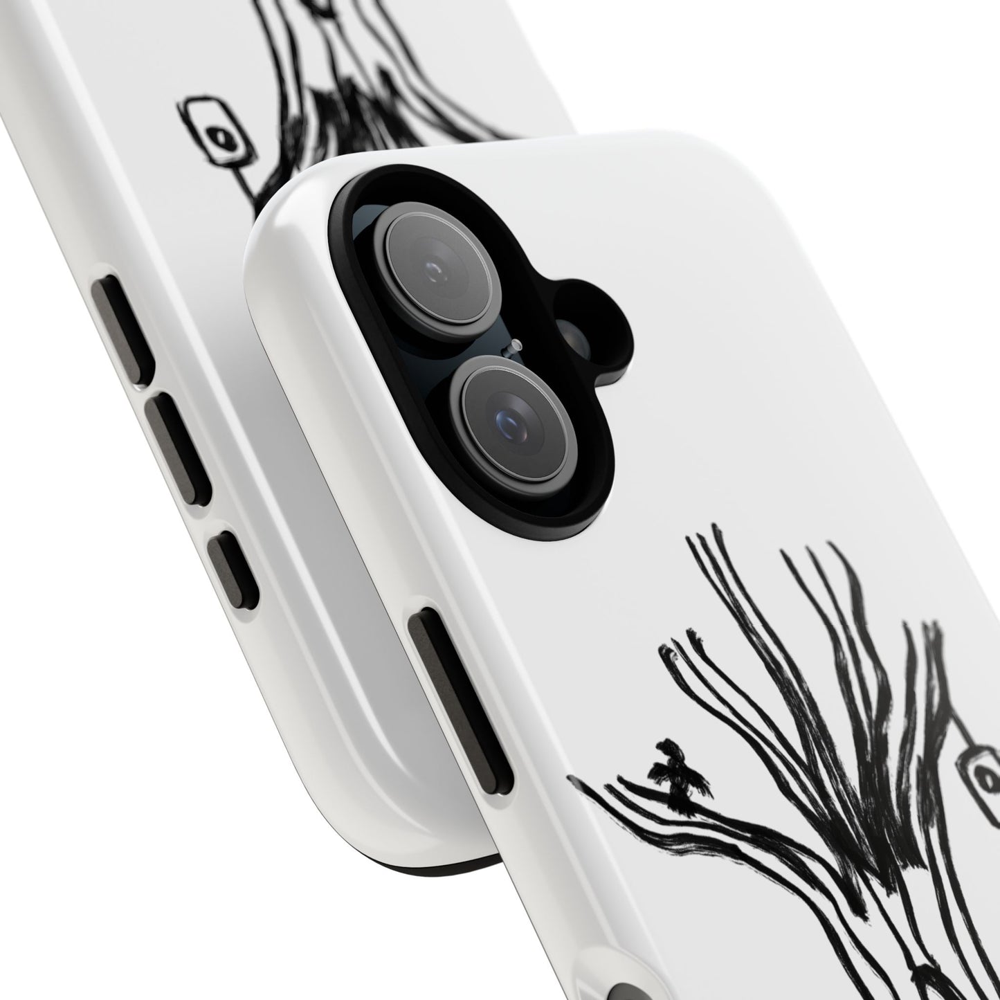 We are a Part of Nature, Monochrome Tree Hardcover Phone Case