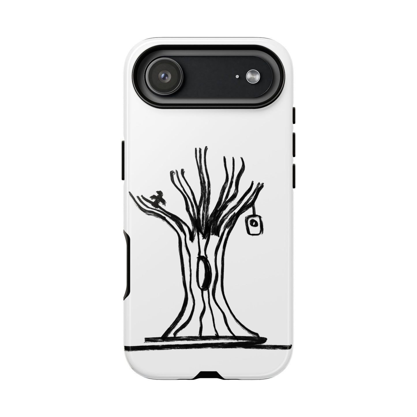 We are a Part of Nature, Monochrome Tree Hardcover Phone Case