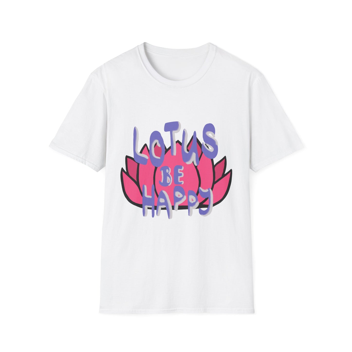 Lotus Be Happy Whimsical Unisex Soft Cotton Tee