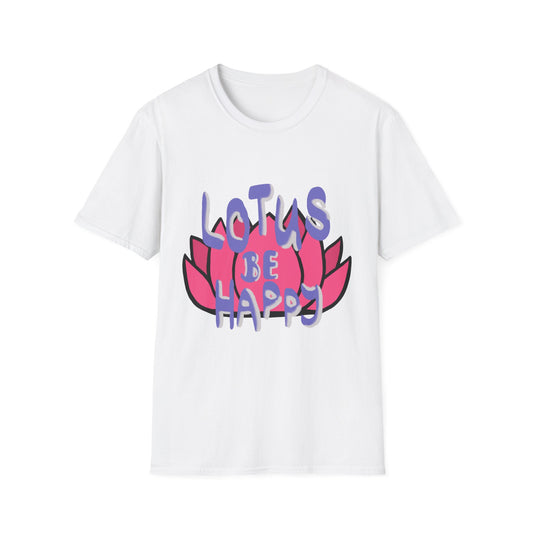 Lotus Be Happy Whimsical Unisex Soft Cotton Tee